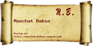 Maschat Baksa névjegykártya